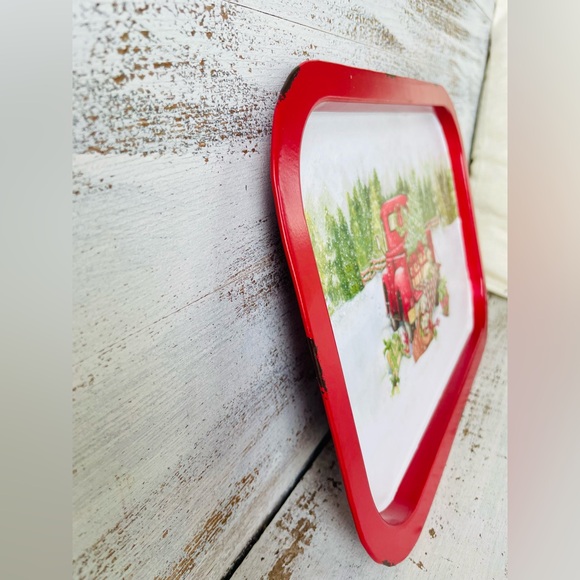 *Red Truck Metal Christmas Tray, 13.5”x9” - Picture 11 of 15